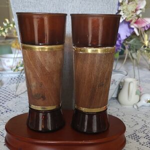 Set of 4 Vintage 1960's Siesta Ware Mid Century Modern Bareware Tiki Bar Glasses